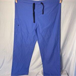 Scrubfinity Women’s Scrub Pants – Large – Ceil Blue – Drawstring – Cargo Pockets